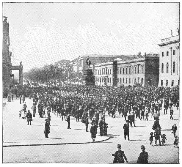 istock Parade on Unter den Linden in Berlin, Germany-Imperial Germany 19th Century 1153702251