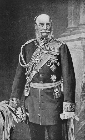 Wilhelm I, German Emperor and King of Prussia (1797 - 1888). The German Empire/Imperial Germany era (circa 19th century). Vintage halftone photo etching circa late 19th century.