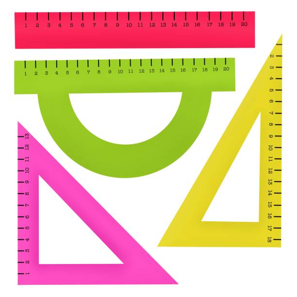 istock Set of school rulers, measuring accessories. 1153703440