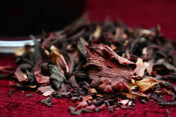 fresh pomegranate tea in a cup - drink brown herb heat imagens e fotografias de stock