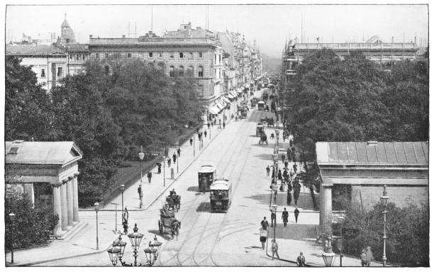 leipziger strasse en berlín, alemania-alemania imperial 19th siglo - deutsches reich fotografías e imágenes de stock