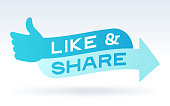 istock Like and Share Social Media Engagement Message 1153705551