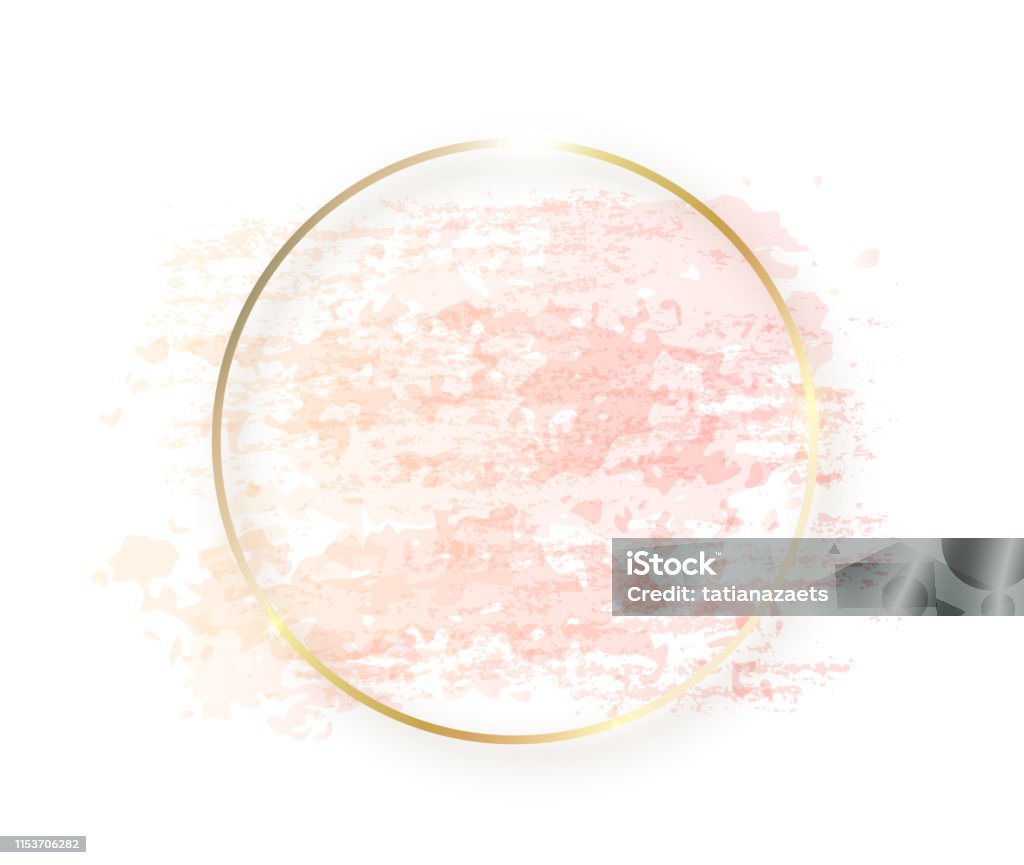 Gold Circle Frame With Pastel Nude Pink Texture And Shadow Isolated On  White Background Geometric Round Shape Border In Golden Foil For Cosmetics  Beauty Makeup Template Stock Illustration - Download Image Now -