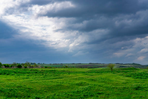 istock Flight over cultivating field in the spring. Moldova Republic of. 1153706443