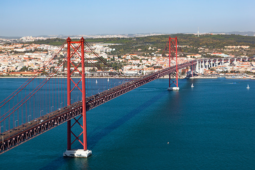 april 25th bridge in lisbon, portugal.