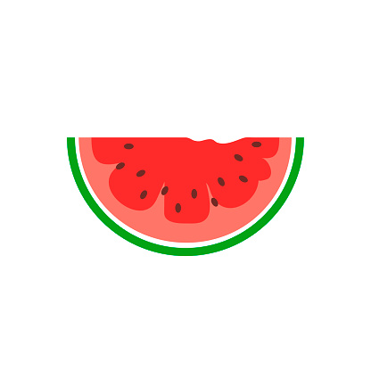 Watermelon vector icon isolated on white background. Simple flat style. 10 EPS illustration.
