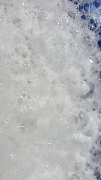Soap suds and bubbles in close up