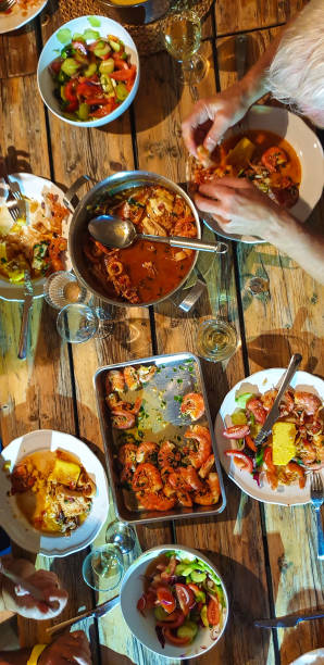 istock Overhead local food with shrimps 1153719089