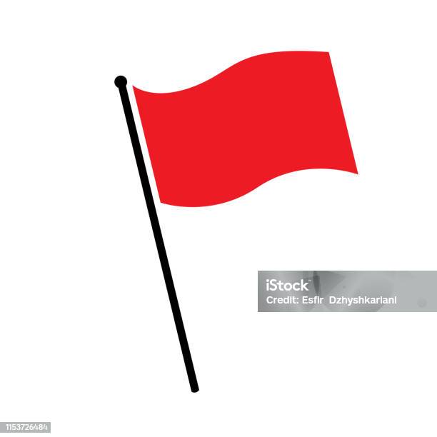 Flagge Rotes Symbol Zeichen Vektor Auf Weiß Isoliert Stock Vektor Art ...