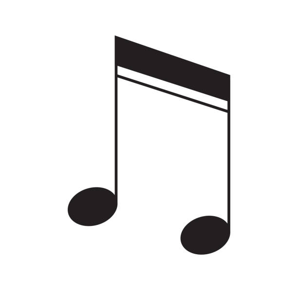 ikona nuty wektor płaski izolowany na białym tle - musical note treble clef music vector stock illustrations