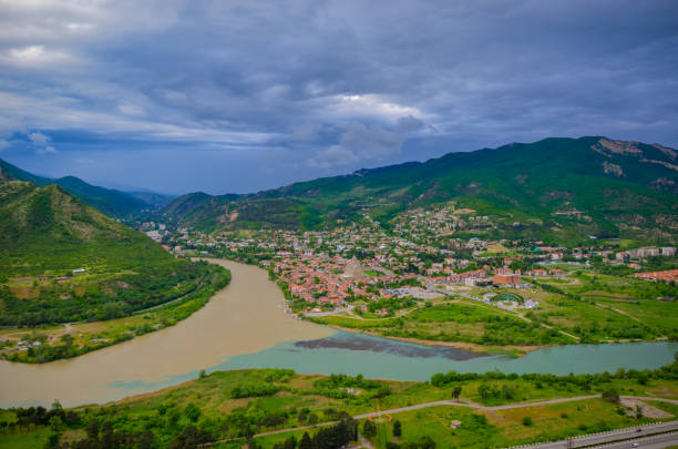 istock The merger of two rivers Mtkvari and Aragvi in Mtskheta, Georgia 1153726813
