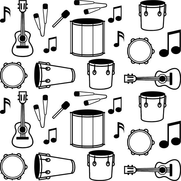 tło samba - tambourine stock illustrations