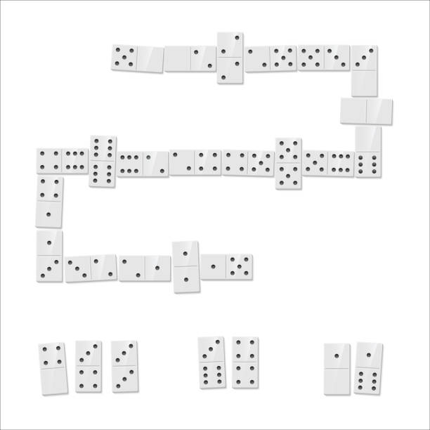 illustrations, cliparts, dessins animés et icônes de illustration réaliste de match de jeu de domino - geometric shape block cube backgrounds