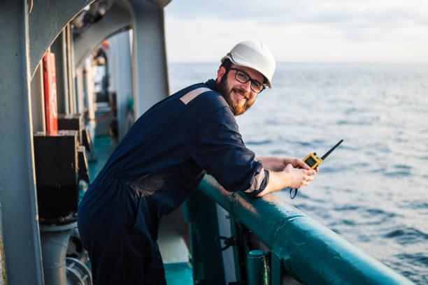 istock Deck Officer on deck of offshore vessel or ship 1153730906
