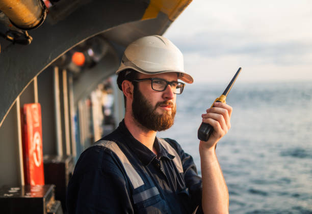 istock Deck Officer on deck of offshore vessel or ship 1153731768