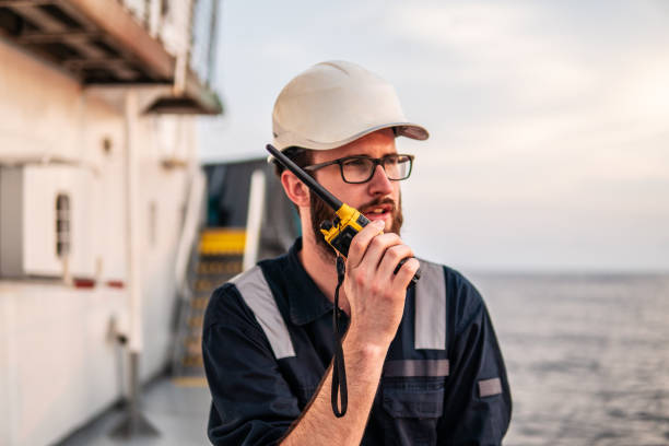 istock Deck Officer on deck of offshore vessel or ship 1153731863