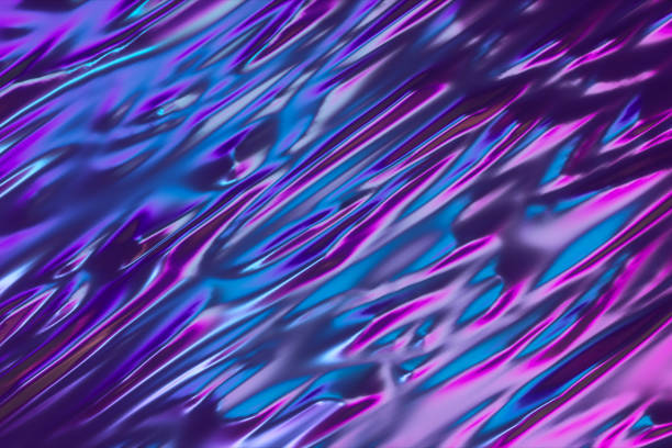 istock Abstract holographic oil surface background, foil wavy surface, wave and ripples, ultraviolet modern light, neon blue pink spectrum colors, 3d render graphic design, 3d illustration 1153733217