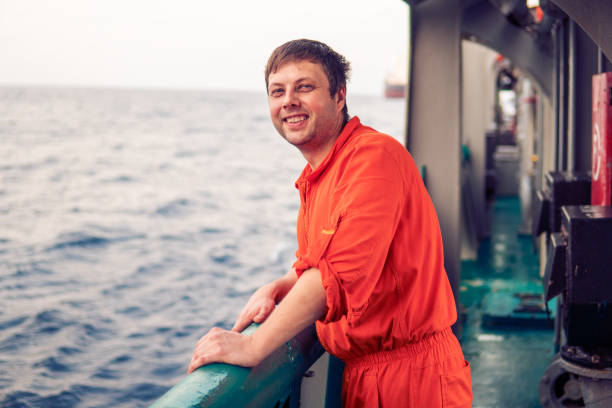 istock Deck Officer on deck of offshore vessel or ship 1153733530