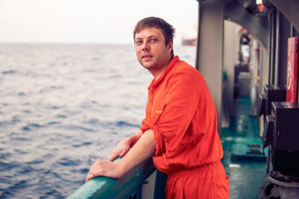 istock Deck Officer on deck of offshore vessel or ship 1153734229
