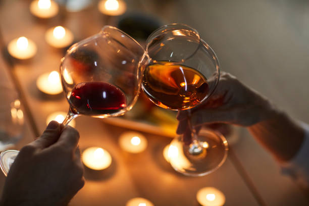 istock Couple Drinking Wine Closeup 1153742476