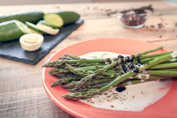istock vegetarian's lunch with asparagus, cucambers and eggs 1153744209