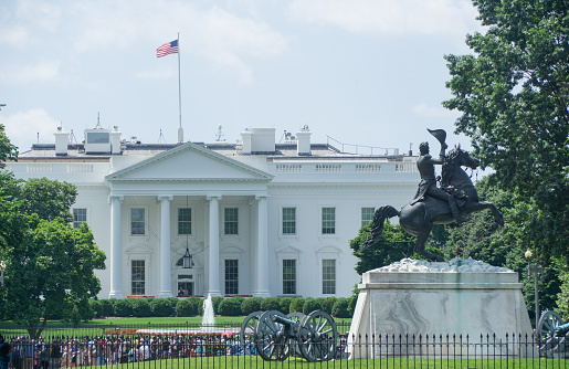 View of White House from Lafayette Square, Washington D.C., May 27, 2019