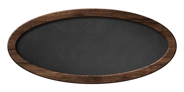istock Oval blackboard with dark wooden frame 1153748175