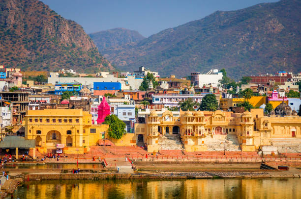 istock Panoramic view on Holy Lake and city Pushkar, Rajasthan, India. 1153749506