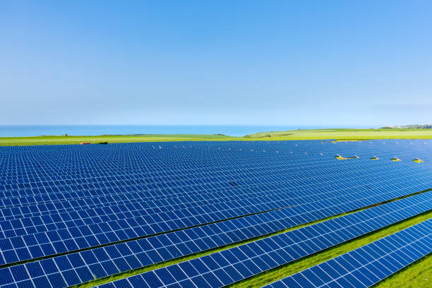 istock A first shot of solar panels by the sea 1153751504