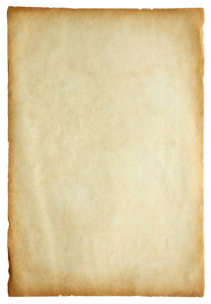 istock Old vintage paper sheet texture isolated on white background 1153753626