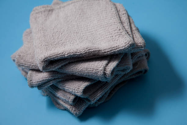 istock Pile of grey facecloths 1153756695