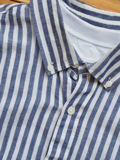 istock Blue linen shirt, summer clothing 1153757389