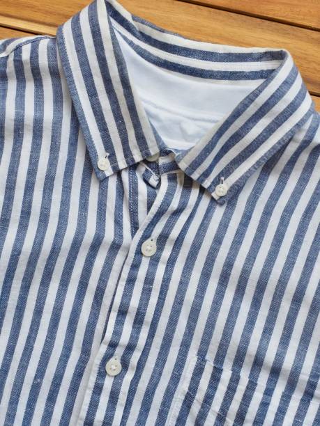 istock Blue linen shirt, summer clothing 1153757395