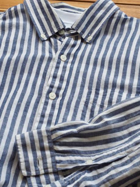istock Blue linen shirt, summer clothing 1153757401