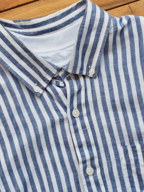 istock Blue linen shirt, summer clothing 1153757402