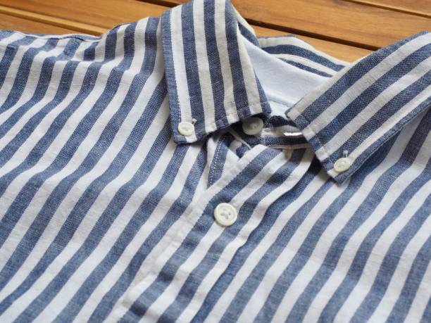 istock Blue linen shirt, summer clothing 1153757404