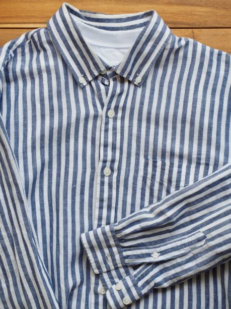 istock Blue linen shirt, summer clothing 1153757407