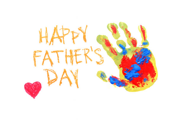 Closeup of a homemade Father's Day card made by a child for their dad.