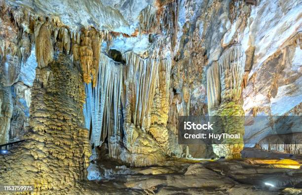 Caveshaped Limestone Geological Formations With Beautiful Stalactites And Stalagmites Stock Photo - Download Image Now