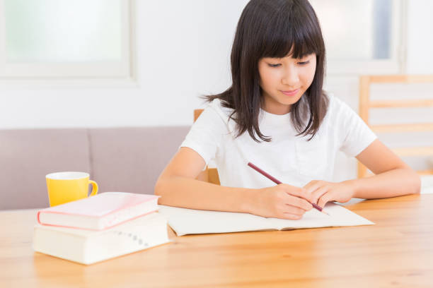 asian girl asian girl who study, child japanese culture japan asian ethnicity stock pictures, royalty-free photos & images