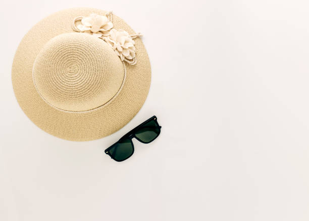 istock Top view accessories vacation summer holiday on white background 1153766988
