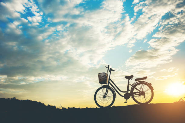 istock Silhouette of bicycle parking on mountain 1153767027