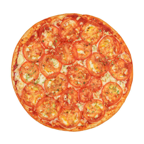 istock Pizza Margherita isolated on white 1153772584