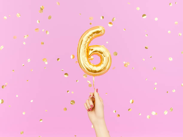 istock Six year birthday. Six-year anniversary background. 1153776454