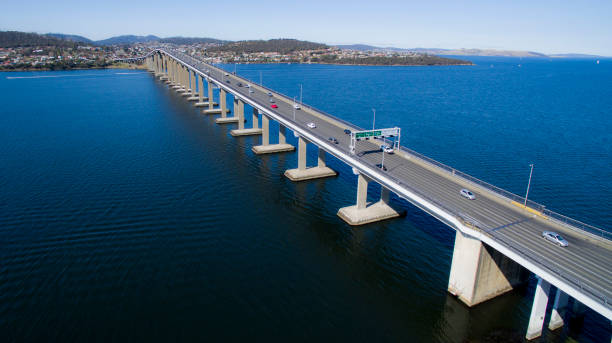 istock Hobart's Tasman Bridge on a beautiful day 1153781521