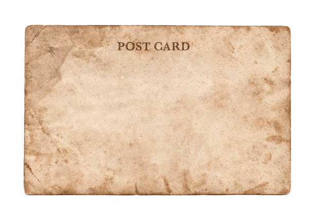 Vintage post card on white background