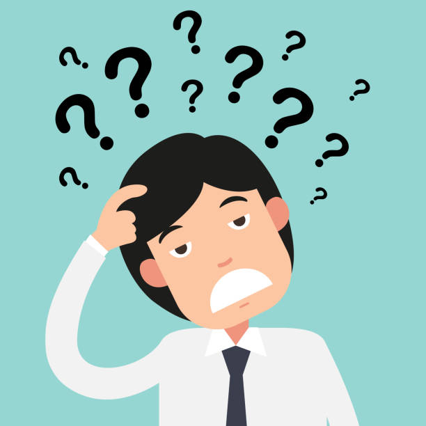 business thinking with question marks business thinking with question marks,illustration vector question mark head stock illustrations