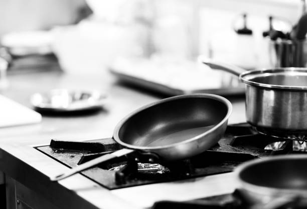 istock Stainless steel cookware , kitchenware set, Stainless steel pots, Kitchen utensils 1153782855