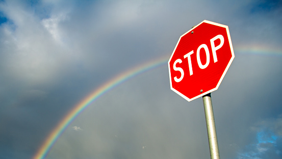Stop Sign & Rainbow