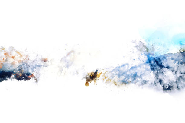istock Abstract background watercolor painting in monotone 1153787762